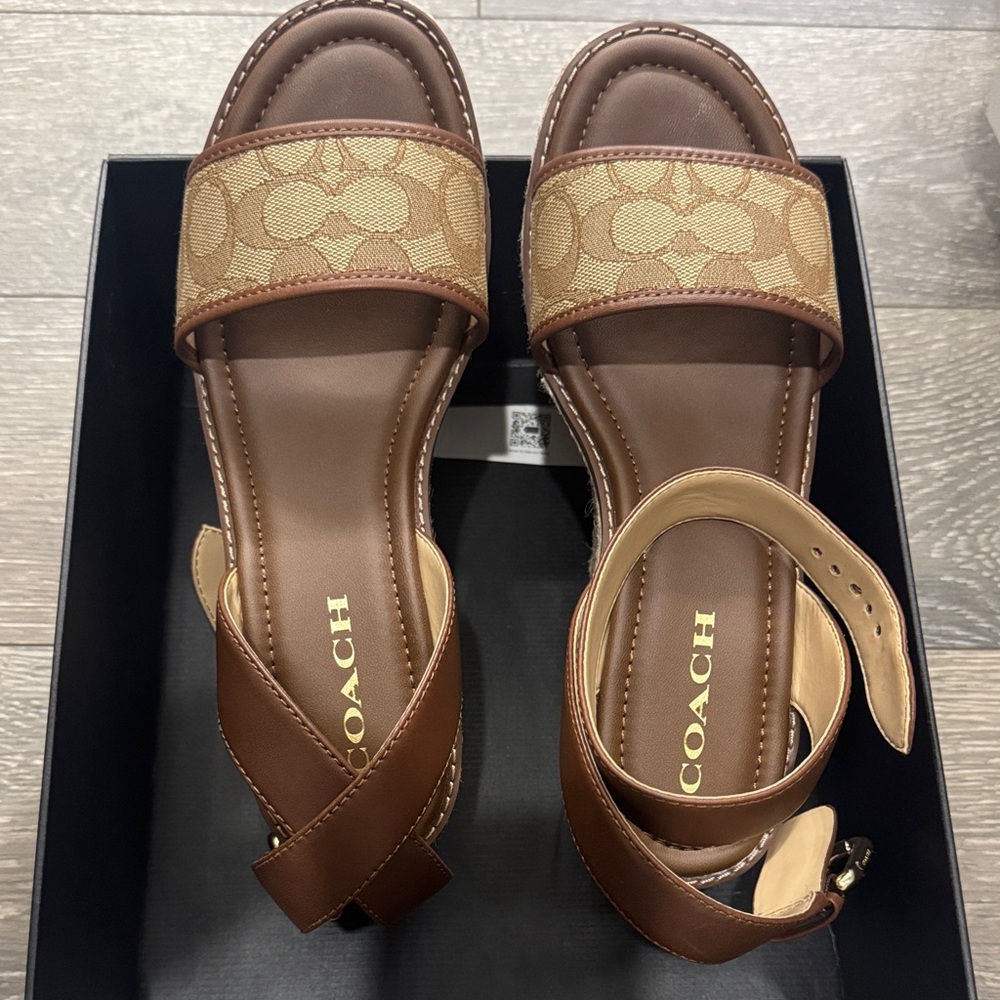Coach Tan and Brown Women's Sandals